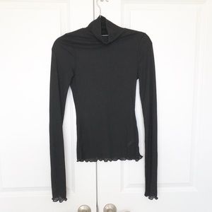Free people Mock Neck Rib Long Sleeve Tee M
